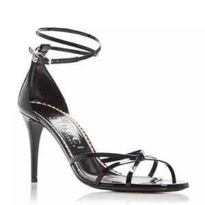 Gucci Strappy High Heels Ilse Patent Leather Sandals 39.5